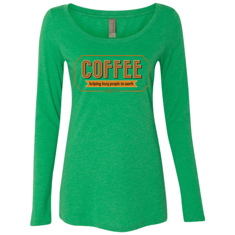 T-Shirts Envy / Small Coffee For Lazy People Women's Triblend Long Sleeve Shirt