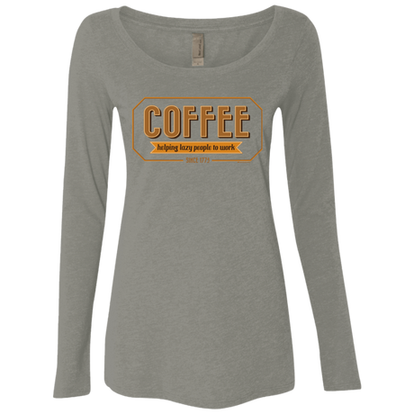 T-Shirts Venetian Grey / Small Coffee For Lazy People Women's Triblend Long Sleeve Shirt