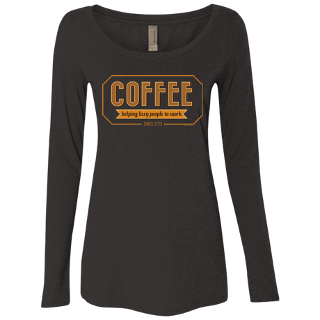 T-Shirts Vintage Black / Small Coffee For Lazy People Women's Triblend Long Sleeve Shirt