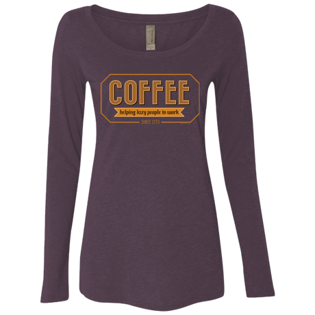 T-Shirts Vintage Purple / Small Coffee For Lazy People Women's Triblend Long Sleeve Shirt
