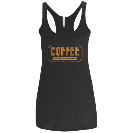 T-Shirts Vintage Black / X-Small Coffee For Lazy People Women's Triblend Racerback Tank