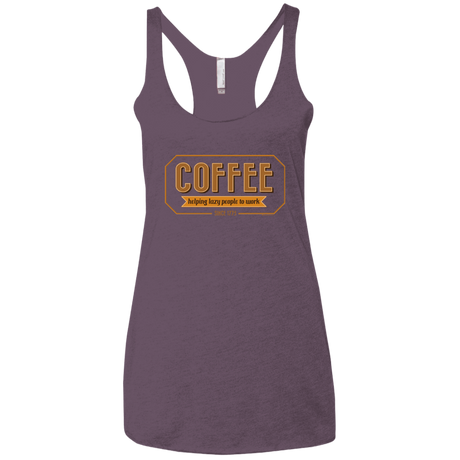T-Shirts Vintage Purple / X-Small Coffee For Lazy People Women's Triblend Racerback Tank