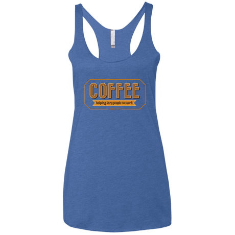 T-Shirts Vintage Royal / X-Small Coffee For Lazy People Women's Triblend Racerback Tank