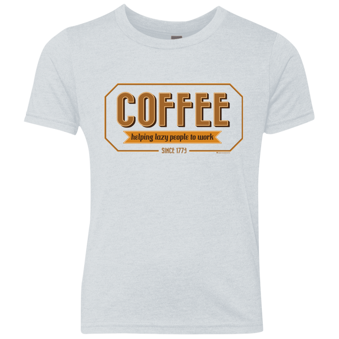 T-Shirts Heather White / YXS Coffee For Lazy People Youth Triblend T-Shirt