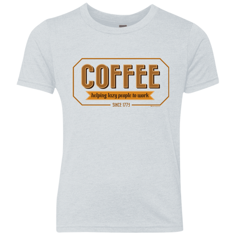 T-Shirts Heather White / YXS Coffee For Lazy People Youth Triblend T-Shirt