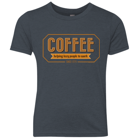 T-Shirts Vintage Navy / YXS Coffee For Lazy People Youth Triblend T-Shirt