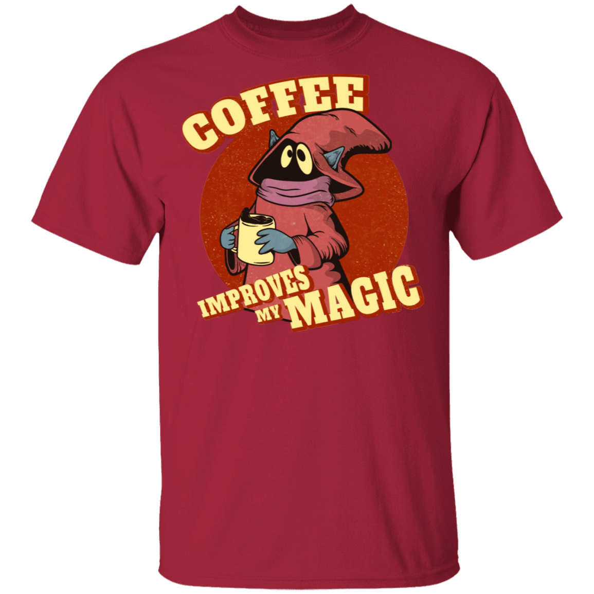 T-Shirts Cardinal / S Coffee Improves My Magic T-Shirt