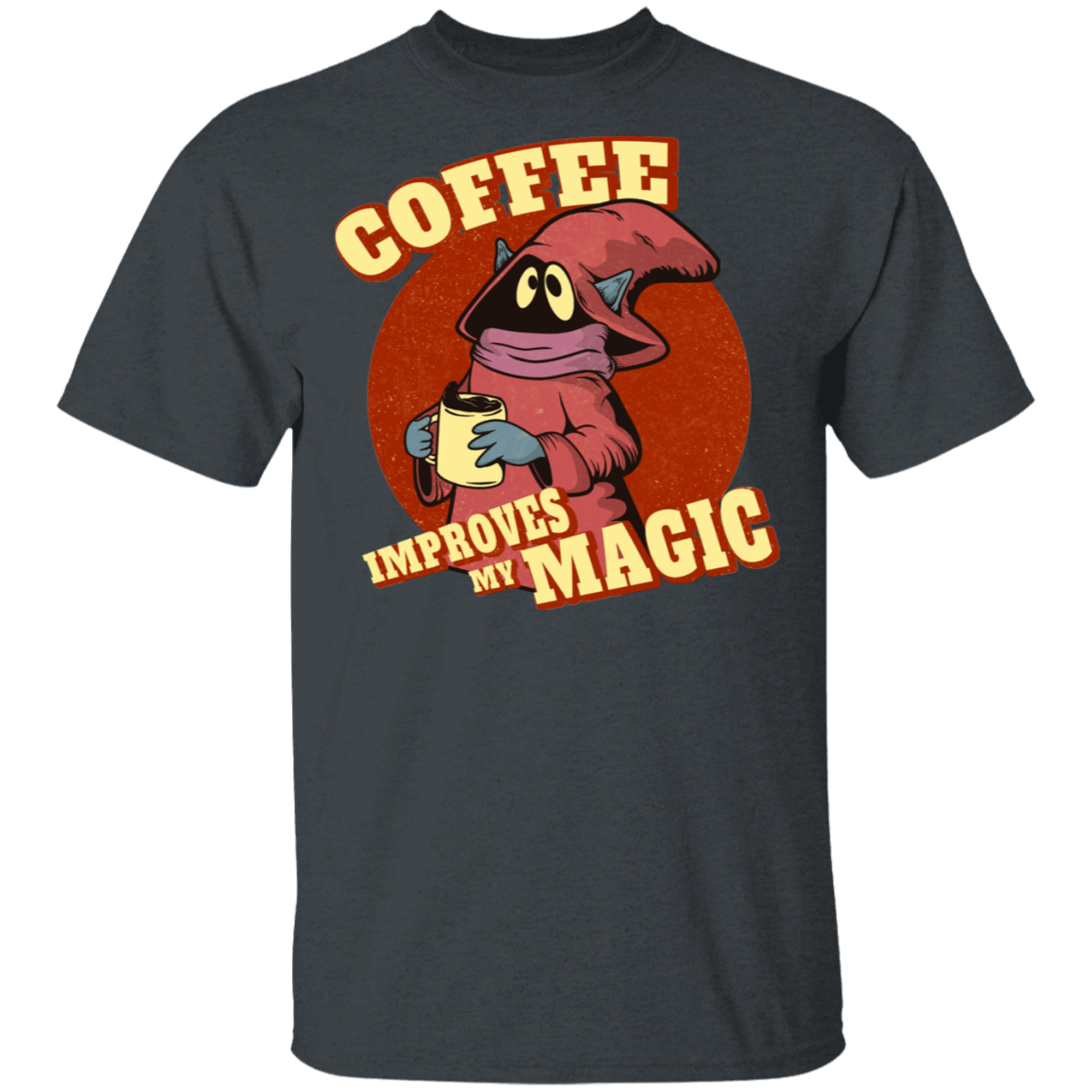 T-Shirts Dark Heather / S Coffee Improves My Magic T-Shirt