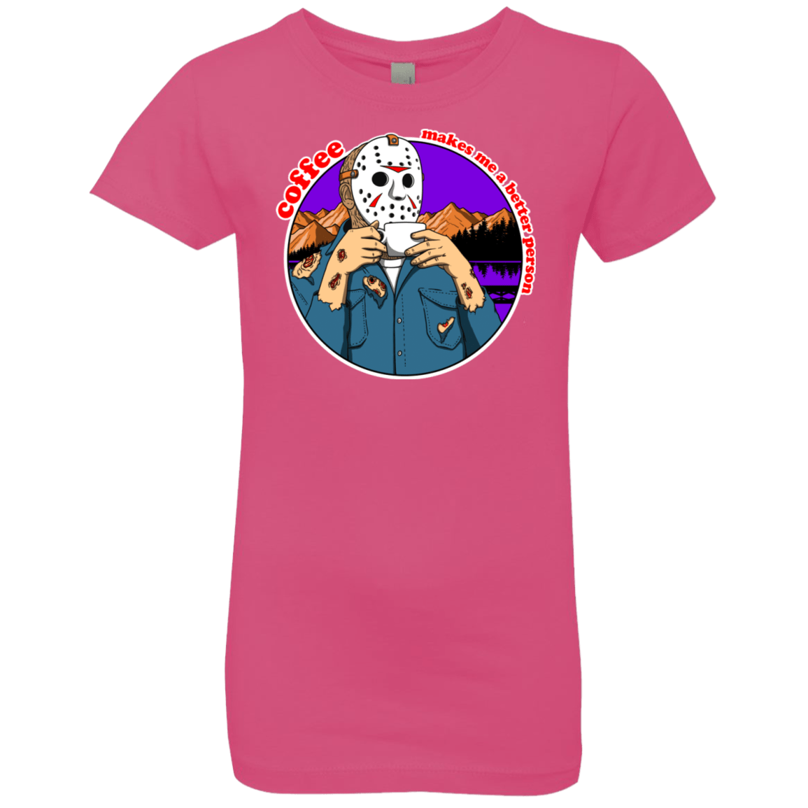 T-Shirts Hot Pink / YXS Coffee Makes Me Better Girls Premium T-Shirt