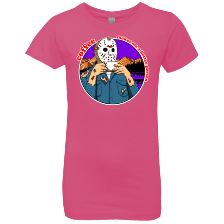 T-Shirts Hot Pink / YXS Coffee Makes Me Better Girls Premium T-Shirt