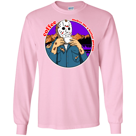 T-Shirts Light Pink / S Coffee Makes Me Better Men's Long Sleeve T-Shirt