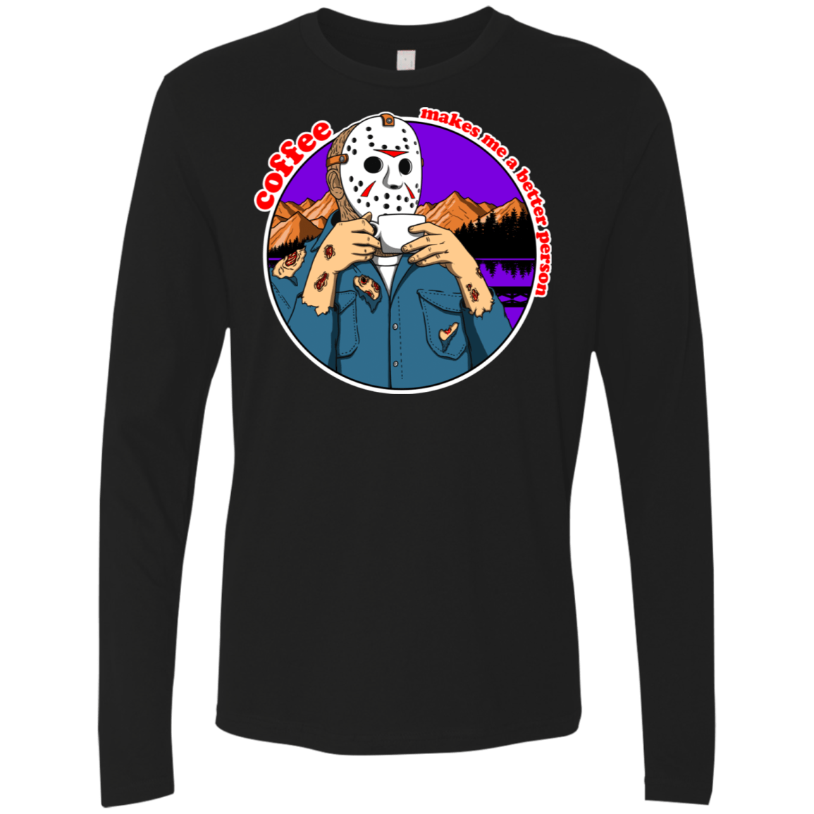T-Shirts Black / S Coffee Makes Me Better Men's Premium Long Sleeve