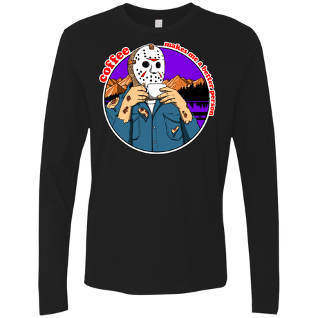 T-Shirts Black / S Coffee Makes Me Better Men's Premium Long Sleeve