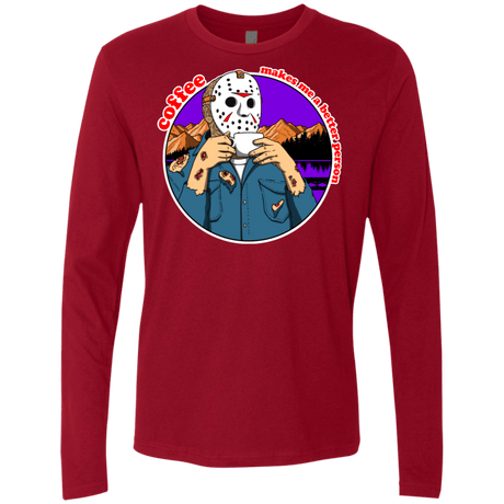 T-Shirts Cardinal / S Coffee Makes Me Better Men's Premium Long Sleeve