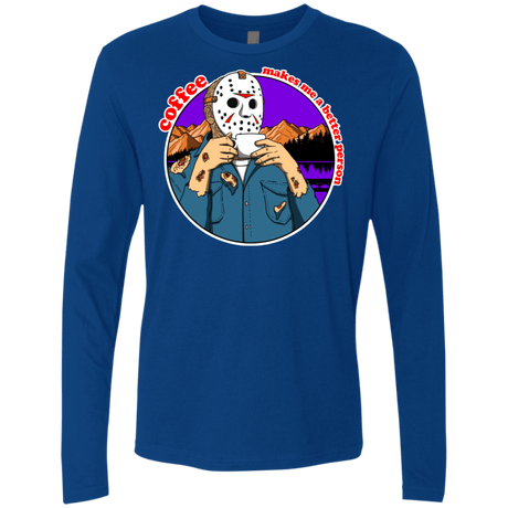 T-Shirts Royal / S Coffee Makes Me Better Men's Premium Long Sleeve