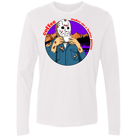 T-Shirts White / S Coffee Makes Me Better Men's Premium Long Sleeve