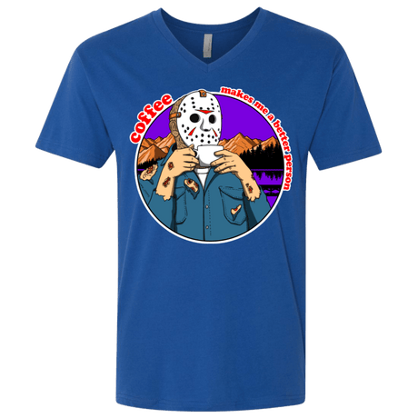 T-Shirts Royal / X-Small Coffee Makes Me Better Men's Premium V-Neck