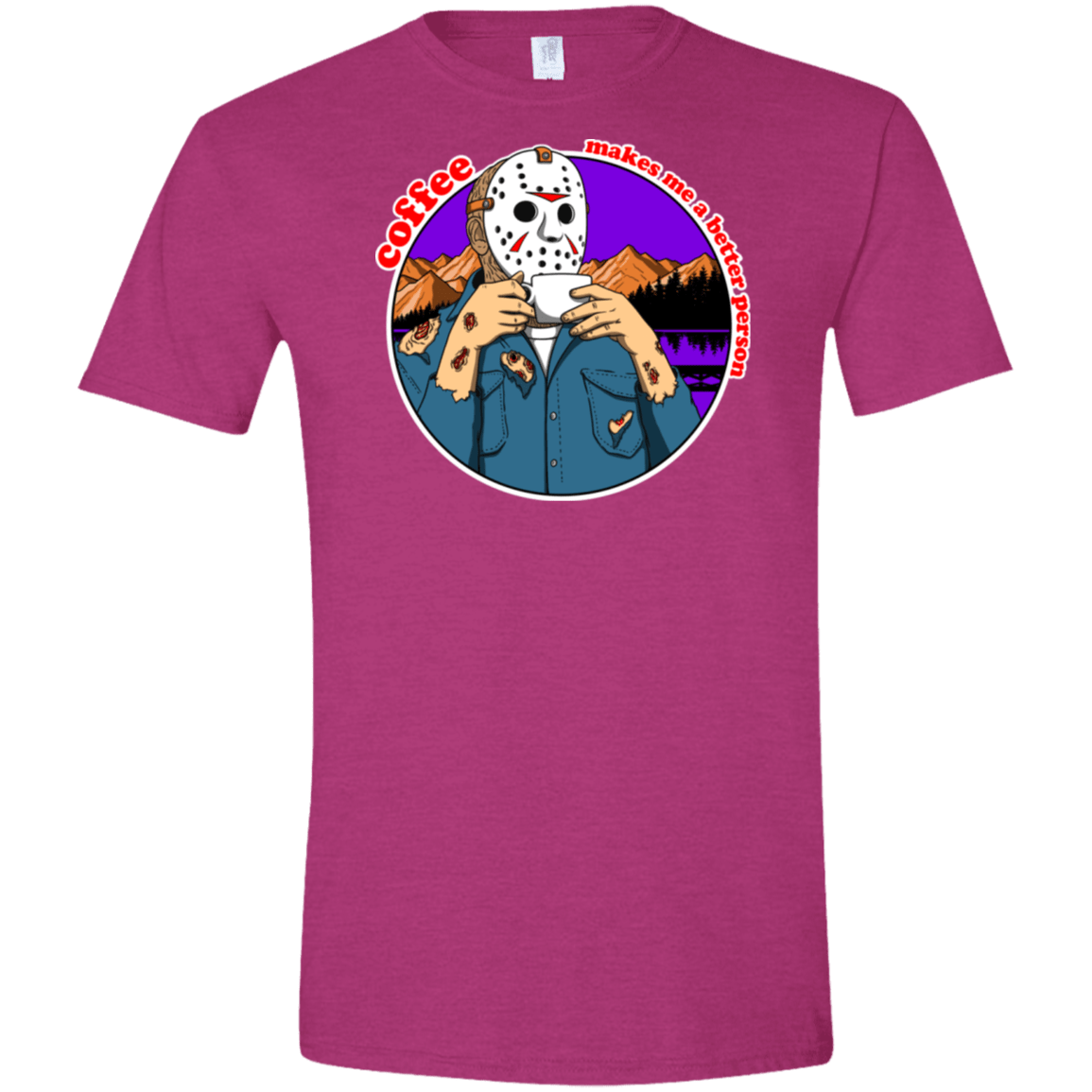 T-Shirts Antique Heliconia / S Coffee Makes Me Better Men's Semi-Fitted Softstyle