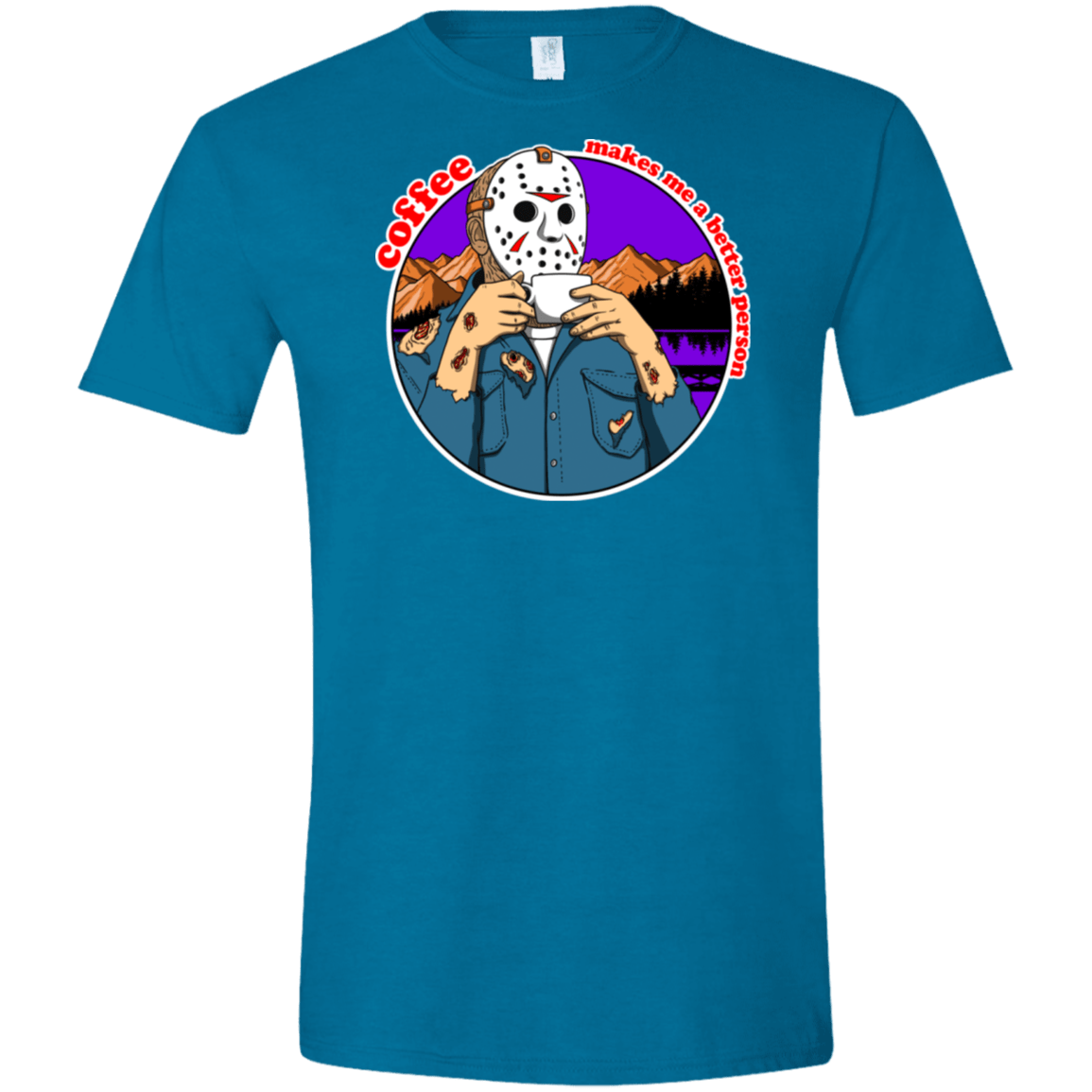 T-Shirts Antique Sapphire / S Coffee Makes Me Better Men's Semi-Fitted Softstyle