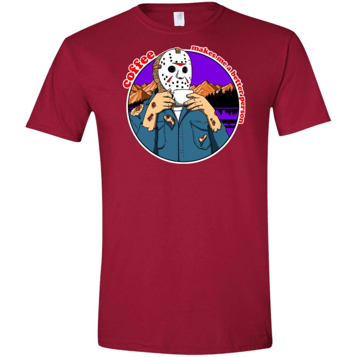 T-Shirts Cardinal Red / S Coffee Makes Me Better Men's Semi-Fitted Softstyle