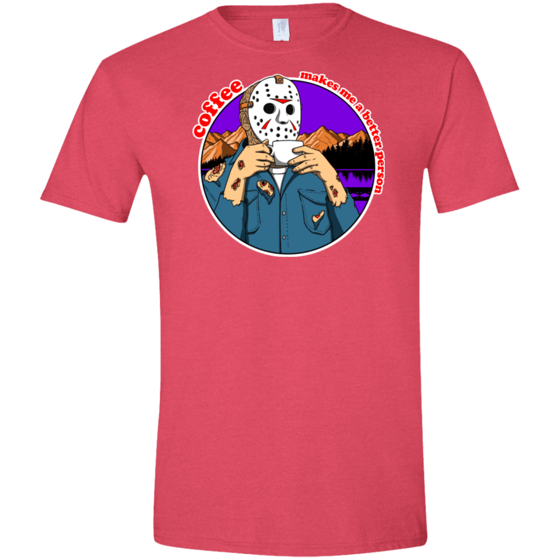 T-Shirts Heather Red / S Coffee Makes Me Better Men's Semi-Fitted Softstyle