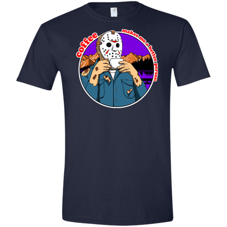T-Shirts Navy / X-Small Coffee Makes Me Better Men's Semi-Fitted Softstyle