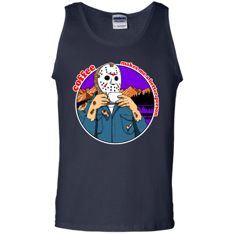 T-Shirts Navy / S Coffee Makes Me Better Men's Tank Top