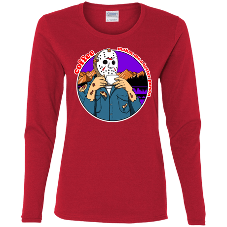 T-Shirts Red / S Coffee Makes Me Better Women's Long Sleeve T-Shirt