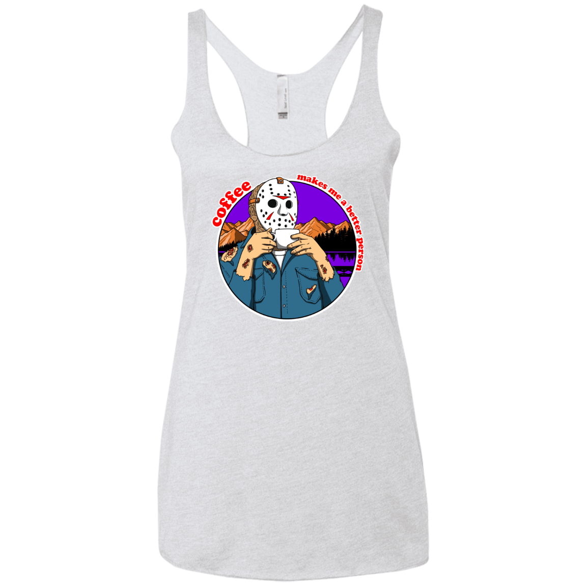 T-Shirts Heather White / X-Small Coffee Makes Me Better Women's Triblend Racerback Tank