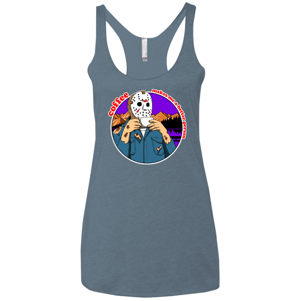 T-Shirts Indigo / X-Small Coffee Makes Me Better Women's Triblend Racerback Tank