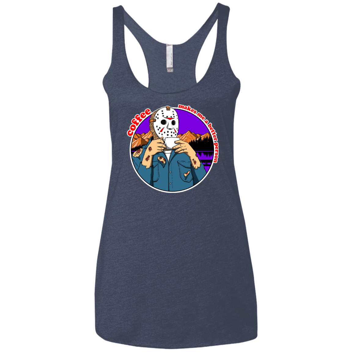 T-Shirts Vintage Navy / X-Small Coffee Makes Me Better Women's Triblend Racerback Tank