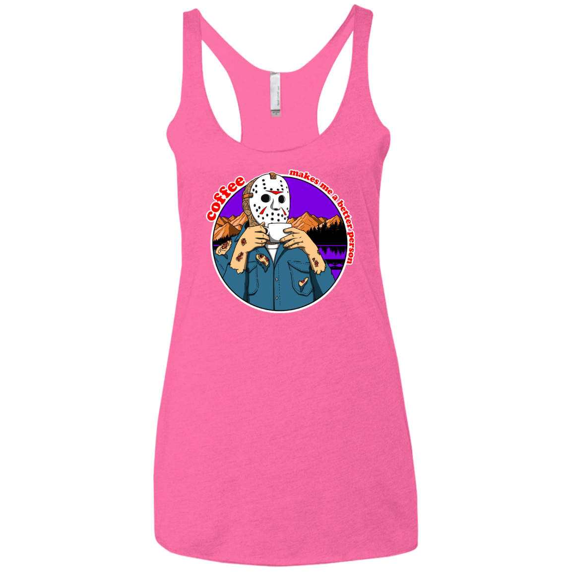 T-Shirts Vintage Pink / X-Small Coffee Makes Me Better Women's Triblend Racerback Tank