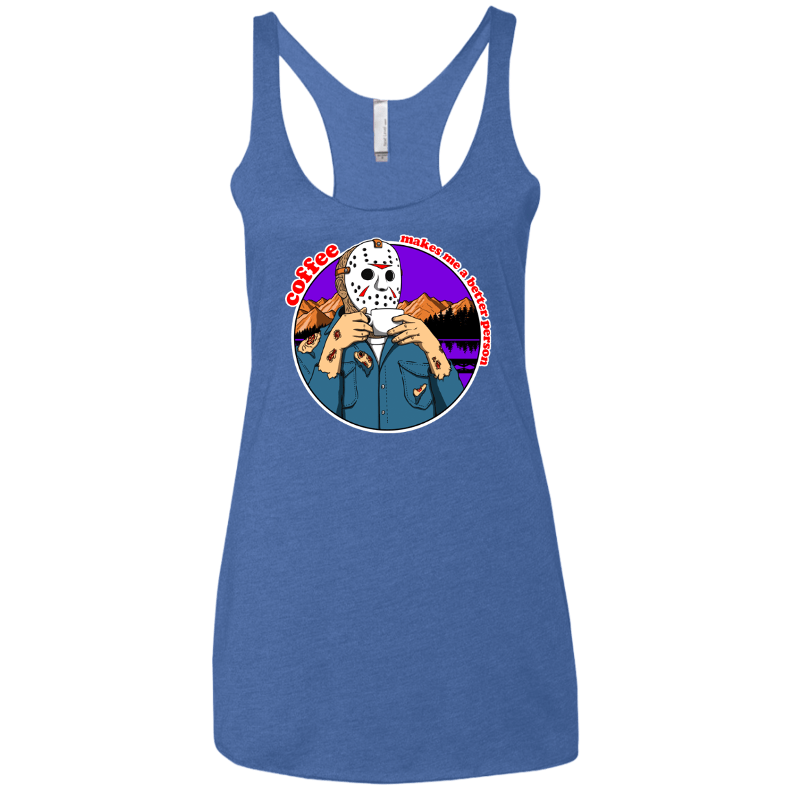 T-Shirts Vintage Royal / X-Small Coffee Makes Me Better Women's Triblend Racerback Tank
