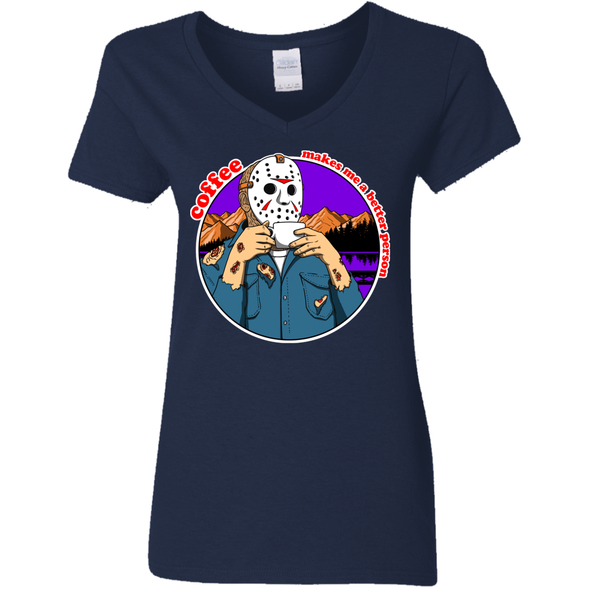 T-Shirts Navy / S Coffee Makes Me Better Women's V-Neck T-Shirt