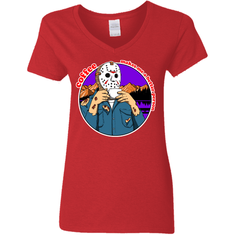 T-Shirts Red / S Coffee Makes Me Better Women's V-Neck T-Shirt