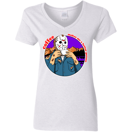 T-Shirts White / S Coffee Makes Me Better Women's V-Neck T-Shirt