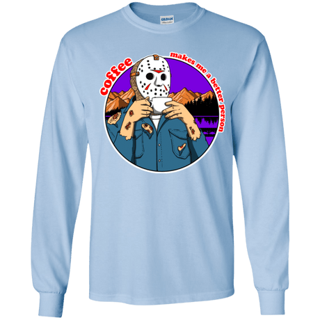 T-Shirts Light Blue / YS Coffee Makes Me Better Youth Long Sleeve T-Shirt