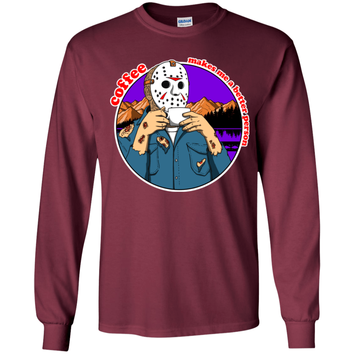 T-Shirts Maroon / YS Coffee Makes Me Better Youth Long Sleeve T-Shirt