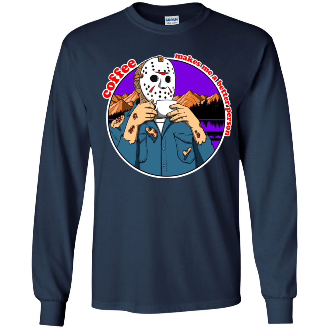 T-Shirts Navy / YS Coffee Makes Me Better Youth Long Sleeve T-Shirt