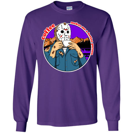 T-Shirts Purple / YS Coffee Makes Me Better Youth Long Sleeve T-Shirt