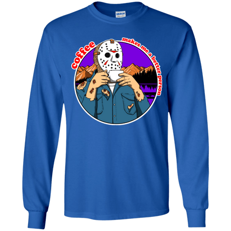 T-Shirts Royal / YS Coffee Makes Me Better Youth Long Sleeve T-Shirt
