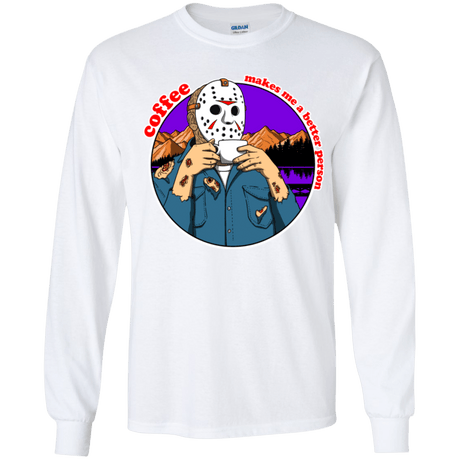 T-Shirts White / YS Coffee Makes Me Better Youth Long Sleeve T-Shirt