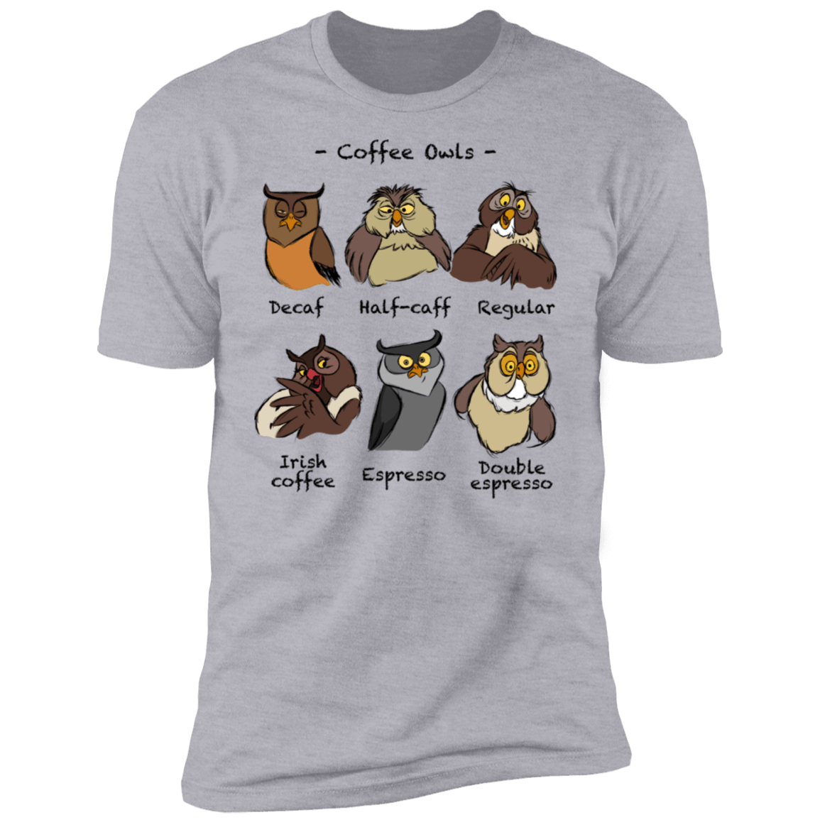 T-Shirts Heather Grey / S Coffee Owls Men's Premium T-Shirt