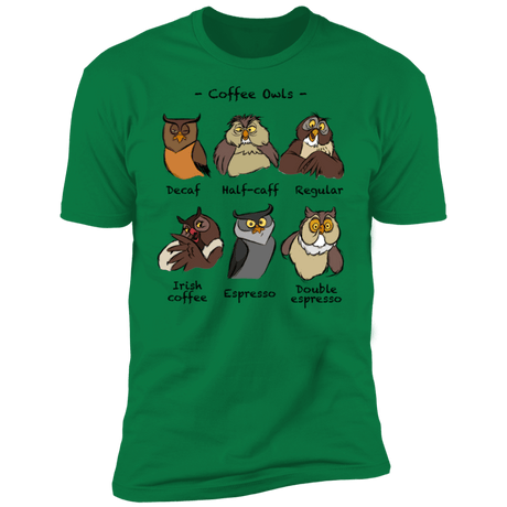 T-Shirts Kelly Green / S Coffee Owls Men's Premium T-Shirt