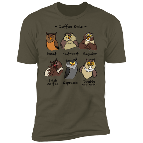 T-Shirts Military Green / S Coffee Owls Men's Premium T-Shirt
