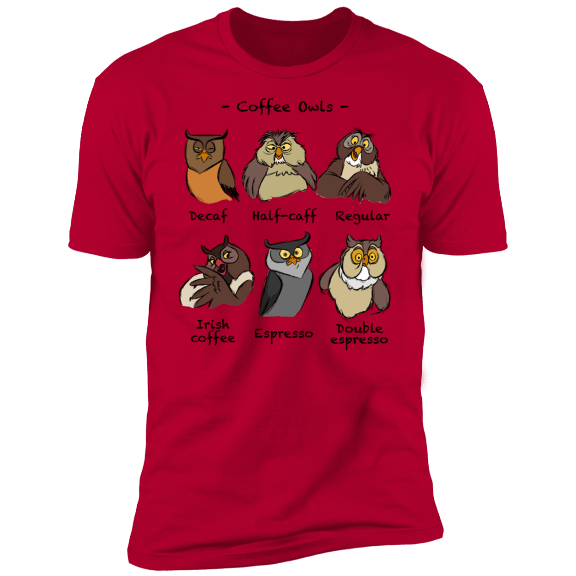 T-Shirts Red / S Coffee Owls Men's Premium T-Shirt