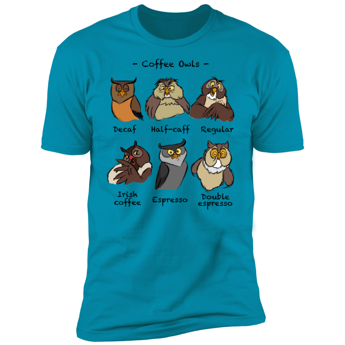 T-Shirts Turquoise / S Coffee Owls Men's Premium T-Shirt
