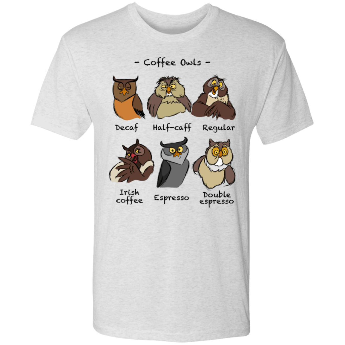 T-Shirts Heather White / S Coffee Owls Men's Triblend T-Shirt