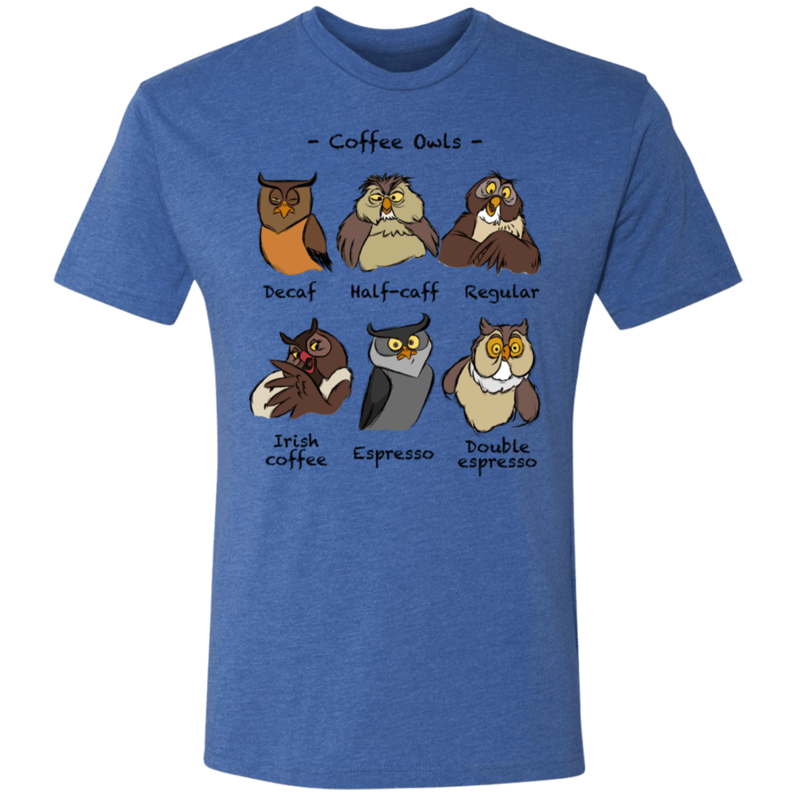 T-Shirts Vintage Royal / S Coffee Owls Men's Triblend T-Shirt