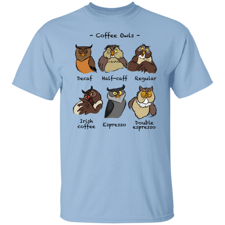 T-Shirts Light Blue / S Coffee Owls T-Shirt